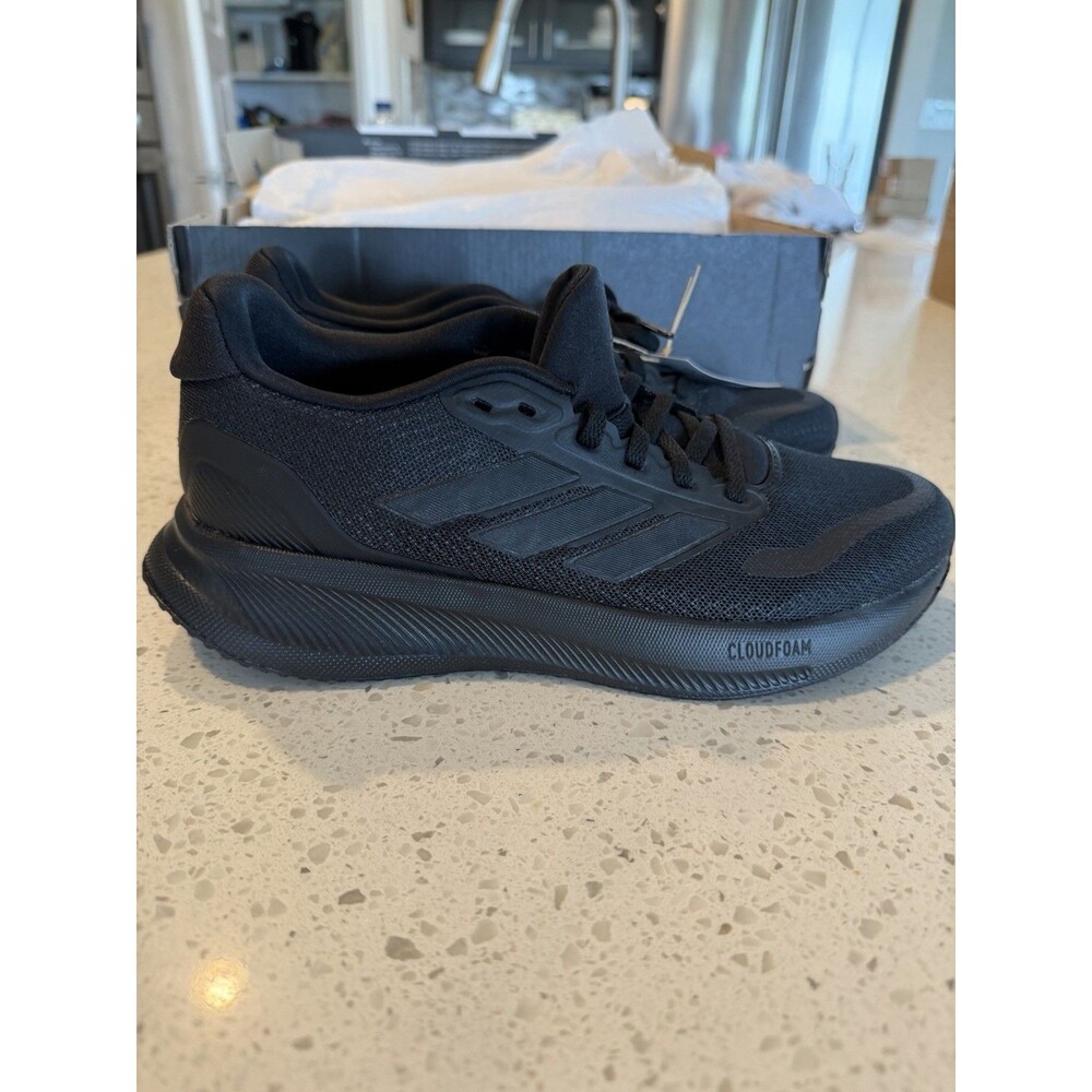Adidas Runfalcon 5 Women Running Triple Black Size 6.5 Cloudfoam Sneakers